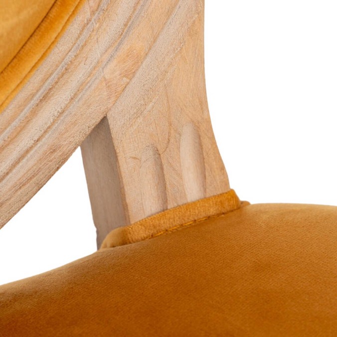 silla velvet mostaza patas madera 48x46x96 cm