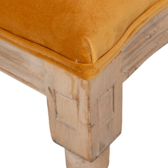 silla velvet mostaza patas madera 48x46x96 cm
