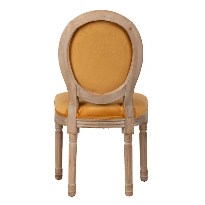 silla velvet mostaza patas madera 48x46x96 cm