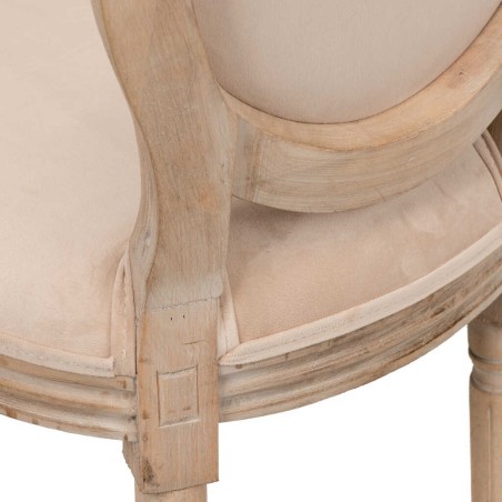 silla velvet beige patas madera 48x46x96 cm