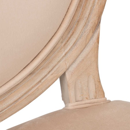 silla velvet beige patas madera 48x46x96 cm