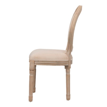 silla velvet beige patas madera 48x46x96 cm