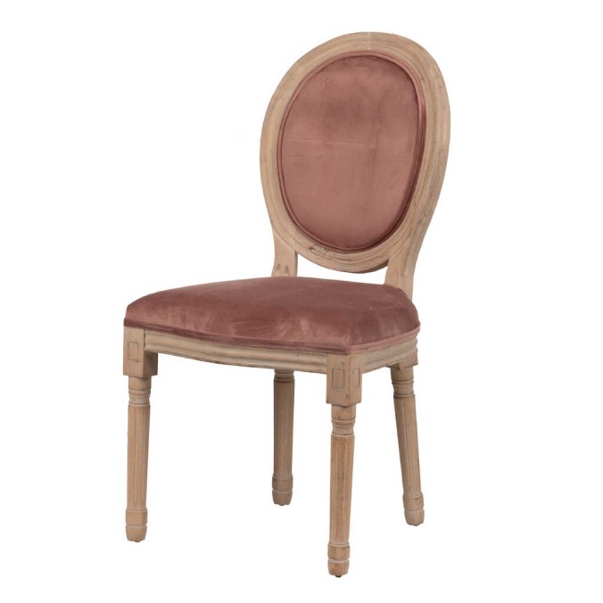 silla velvet melocoton patas madera 48x46x96 cm