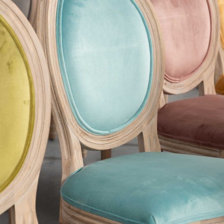 silla velvet azul patas madera 48x46x96 cm