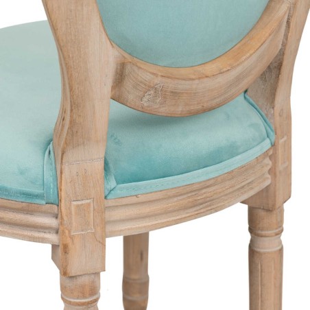 silla velvet azul patas madera 48x46x96 cm