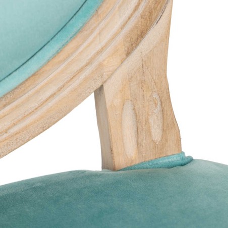 silla velvet azul patas madera 48x46x96 cm