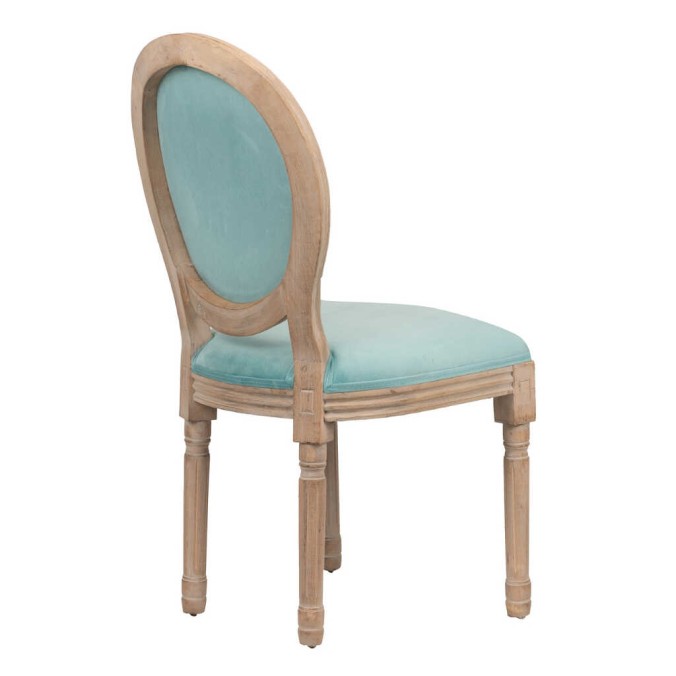 silla velvet azul patas madera 48x46x96 cm