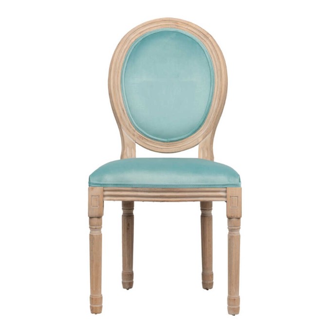 silla velvet azul patas madera 48x46x96 cm