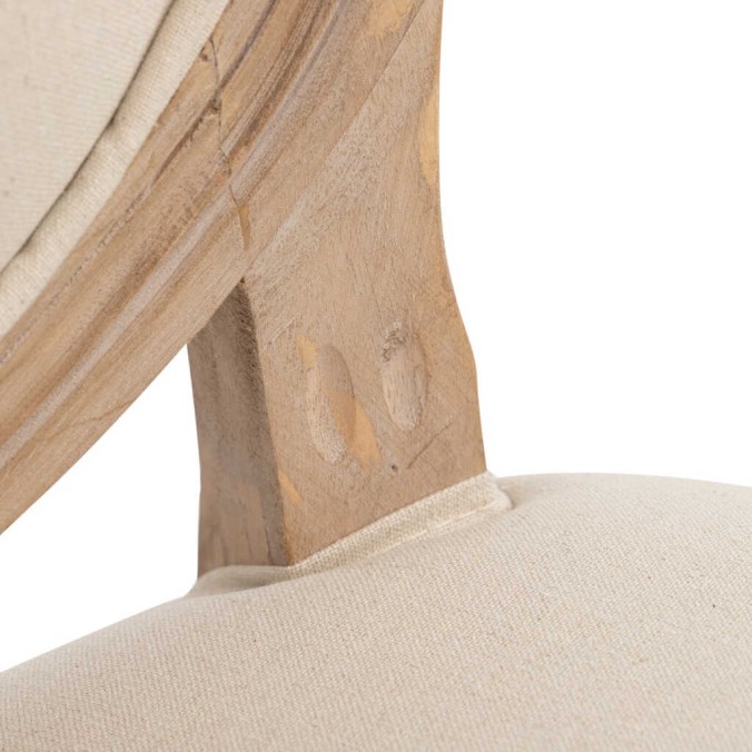 silla lino beige capitone 48x46x96 cm