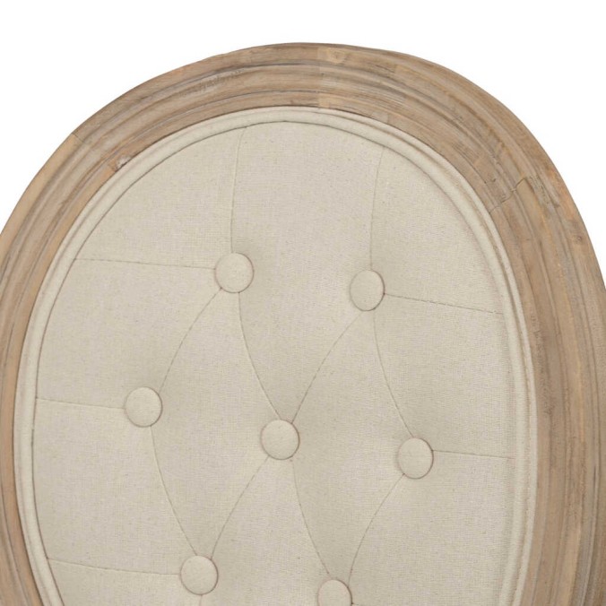 silla lino beige capitone 48x46x96 cm