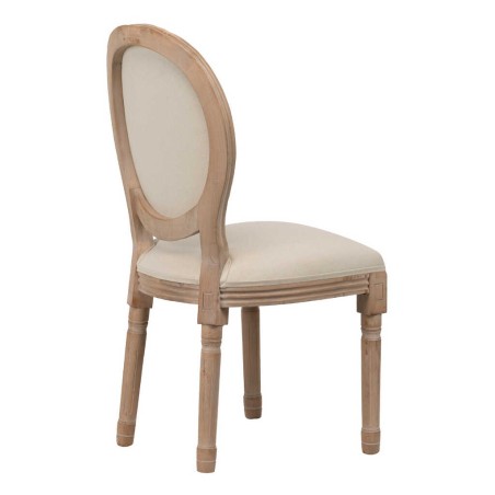 silla lino beige capitone 48x46x96 cm