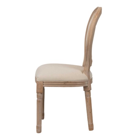 silla lino beige capitone 48x46x96 cm