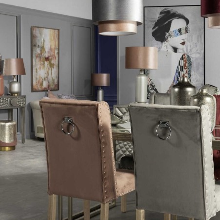 silla velvet capitone con tirador 53x53x102 cm