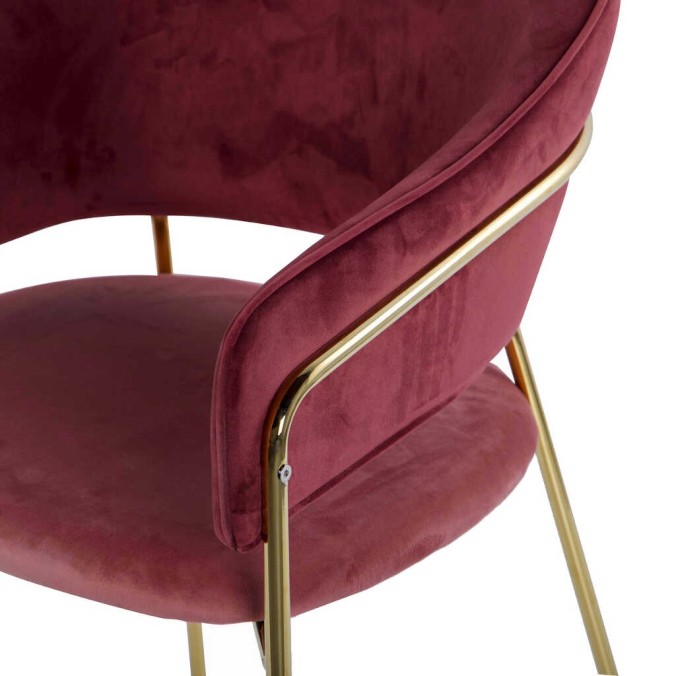 silla velvet rosa/granate c/p. doradas 57x59x82 cm