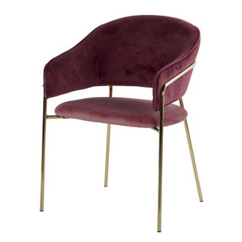 silla velvet rosa/granate c/p. doradas 57x59x82 cm