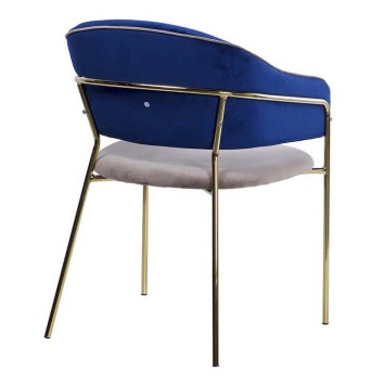 silla velvet gris/azul c/p. doradas 57x59x82 cm 2