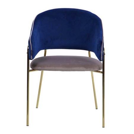 silla velvet gris/azul c/p. doradas 57x59x82 cm