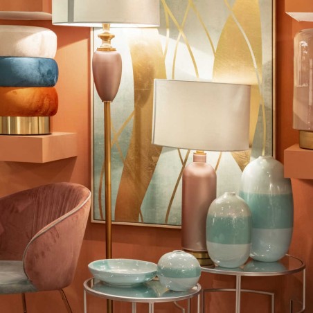 silla verde menta-rosa c/ patas cobre 55x57x78 cm