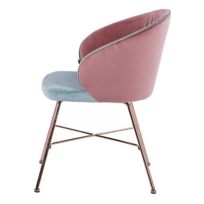 silla verde menta-rosa c/ patas cobre 55x57x78 cm