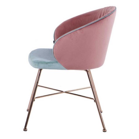 silla verde menta-rosa c/ patas cobre 55x57x78 cm