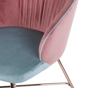 silla verde menta-rosa c/ patas cobre 55x57x78 cm 2