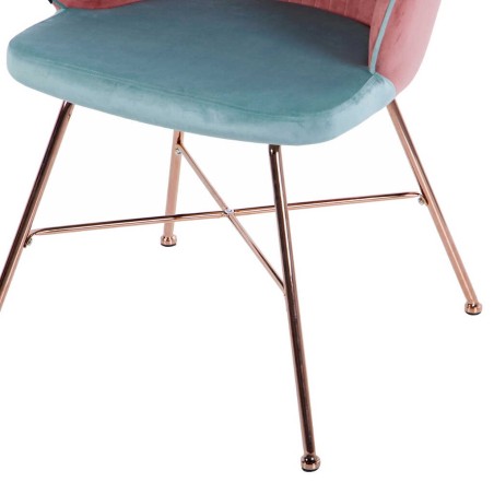 silla verde menta-rosa c/ patas cobre 55x57x78 cm