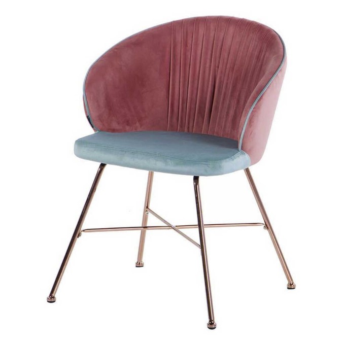 silla verde menta-rosa c/ patas cobre 55x57x78 cm