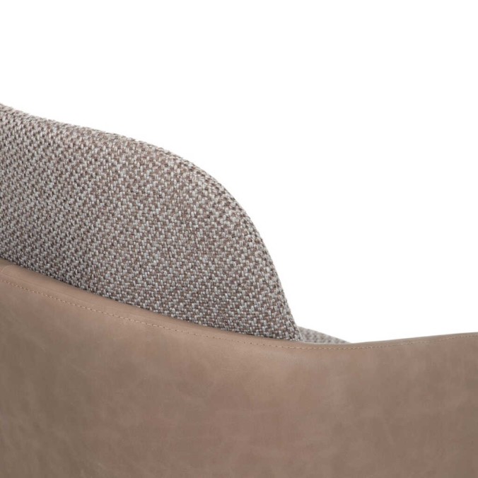 silla metal pu-poliester marron-gris 54x52x82 cm silla metal pu-poliester marron-gris 54x52x82 cm