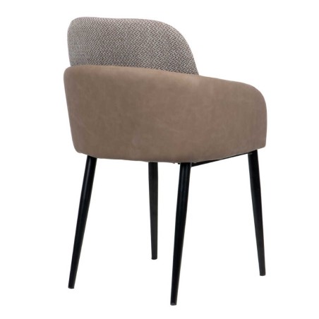 silla metal pu-poliester marron-gris 54x52x82 cm