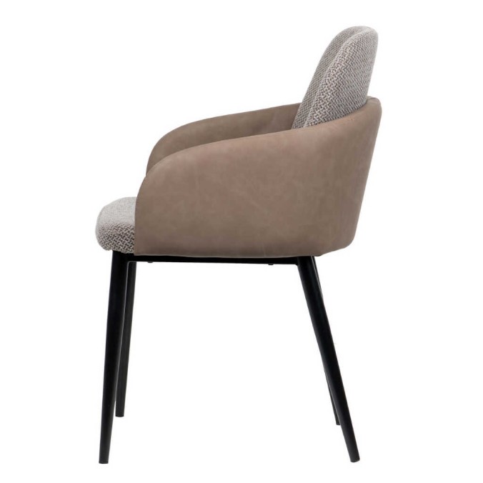 silla metal pu-poliester marron-gris 54x52x82 cm silla metal pu-poliester marron-gris 54x52x82 cm