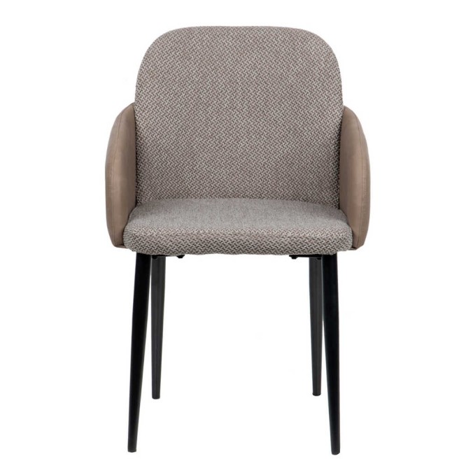 silla metal pu-poliester marron-gris 54x52x82 cm silla metal pu-poliester marron-gris 54x52x82 cm