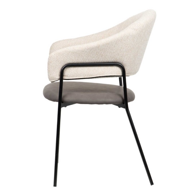 silla metal pu-poliester beige-gris 55x56x85 cm silla metal pu-poliester beige-gris 55x56x85 cm