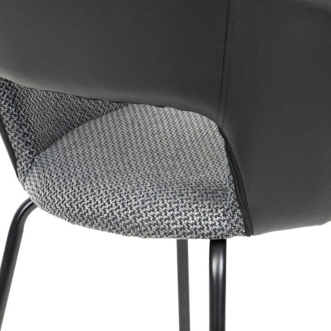 silla metal pu-poliester grey-black 59x60x80 cm