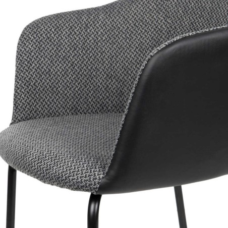 silla metal pu-poliester grey-black 59x60x80 cm