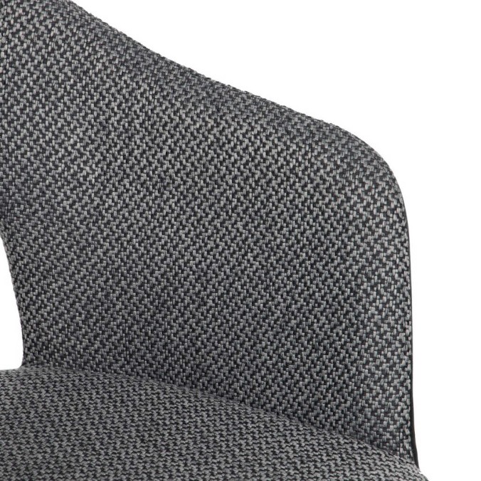 silla metal pu-poliester grey-black 59x60x80 cm