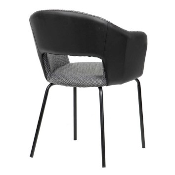 silla metal pu-poliester grey-black 59x60x80 cm 2
