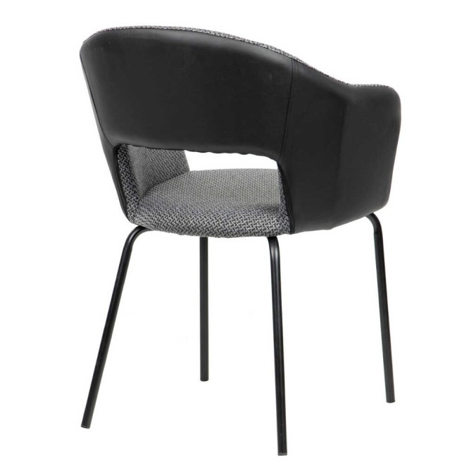silla metal pu-poliester grey-black 59x60x80 cm