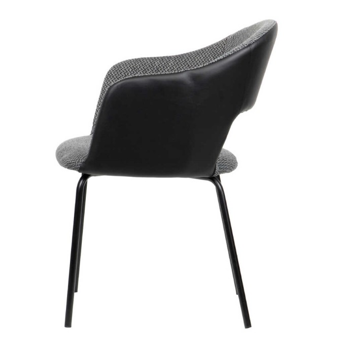 silla metal pu-poliester grey-black 59x60x80 cm