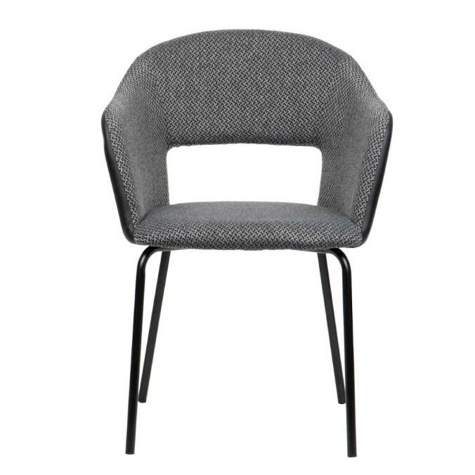 silla metal pu-poliester grey-black 59x60x80 cm