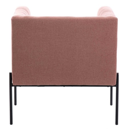 sillon textil rosa c/patas metal negro 70x65x75 cm