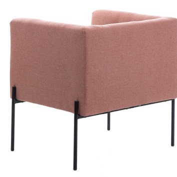 sillon textil rosa c/patas metal negro 70x65x75 cm 2