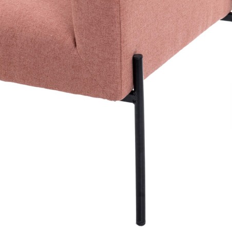 sillon textil rosa c/patas metal negro 70x65x75 cm