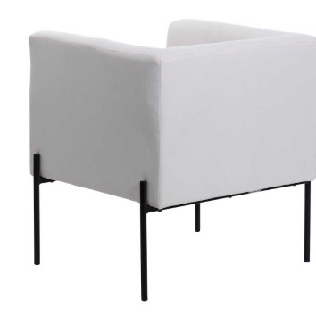 sillon textil blanco patas metal negro 70x65x75 cm 2