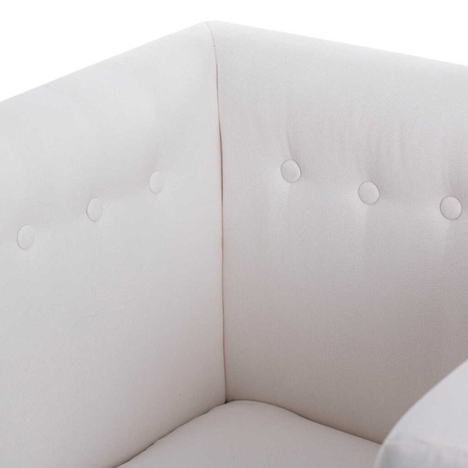 sillon textil blanco patas metal negro 70x65x75 cm