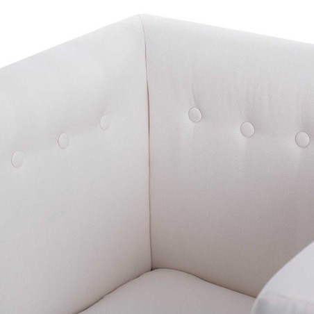 sillon textil blanco patas metal negro 70x65x75 cm