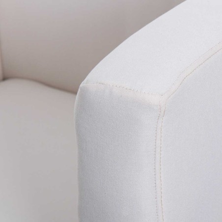 sillon textil blanco patas metal negro 70x65x75 cm