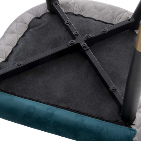 silla velvet azul enves diamante gris 55x57x76 cm