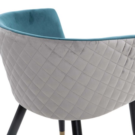 silla velvet azul enves diamante gris 55x57x76 cm