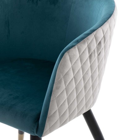 silla velvet azul enves diamante gris 55x57x76 cm