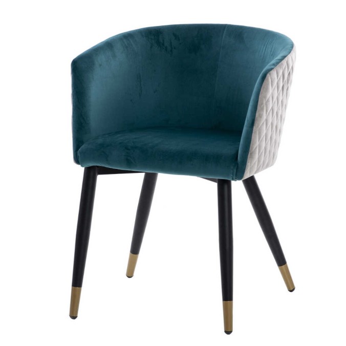 silla velvet azul enves diamante gris 55x57x76 cm